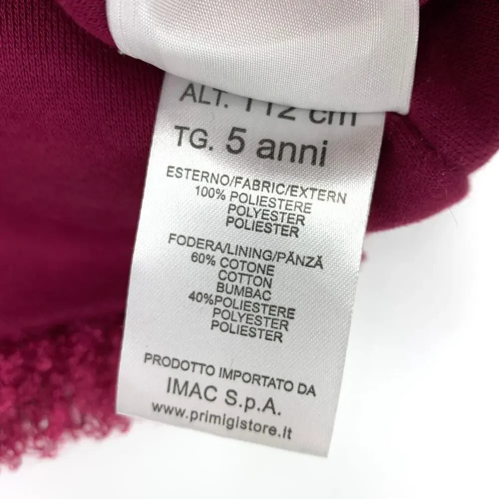 Primigi Fuzzy Vest Open Front Girls Size 5 Raspberry Maron Red Sleeveless NEW